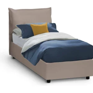 Talamo Italia Eenpersoonsbed Emilia Grijs Taupe Inclusief Matras, Afneembaar, Met Opslag Made in Italy Talamo Italia Eenpersoonsbed Emilia Grijs Taupe Inclusief Matras, Afneembaar, Met Opslag Made in Italy