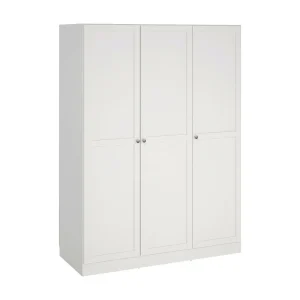 Dsens 3-deurskast, Slaapkamermeubel, Inloopkast, Kledingkast, 147×62 h200 cm, Wit Dsens 3-deurskast, Slaapkamermeubel, Inloopkast, Kledingkast, 147×62 h200 cm, Wit