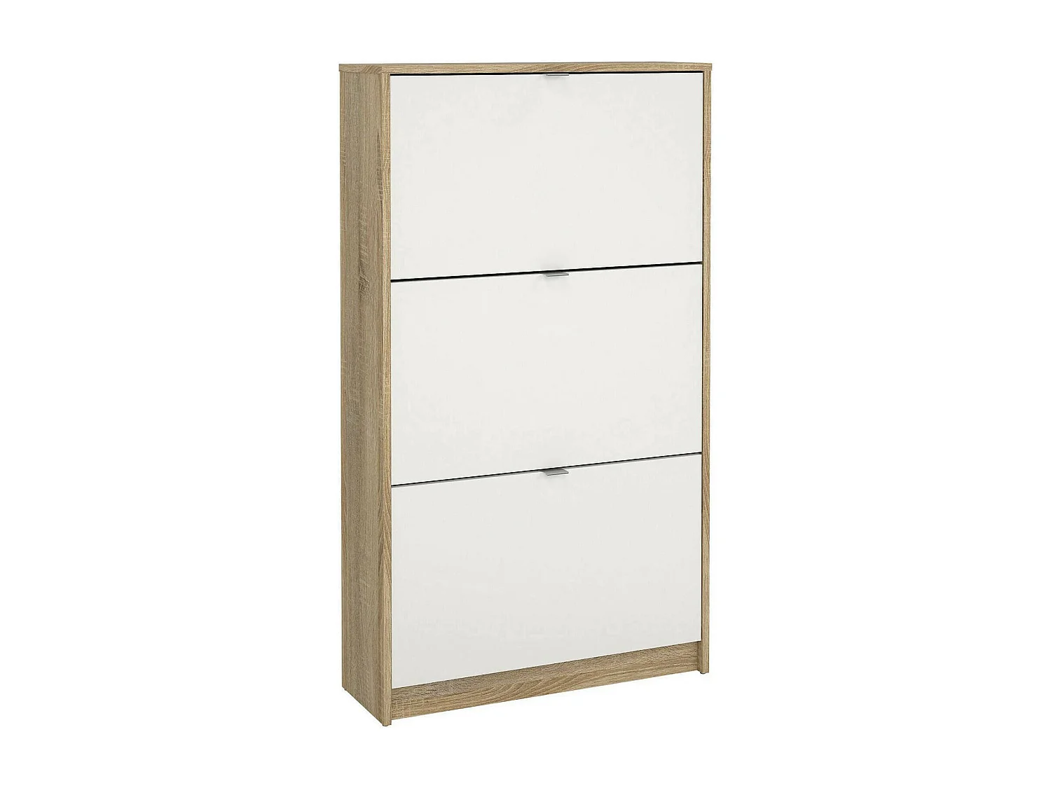 Schoenenkast Irina, 18 paar, 70x24x124h cm eikenbruin, schoenenopbergkast, 3 deuren, 6 vakken