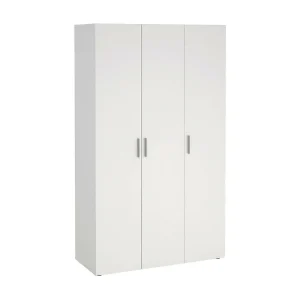 Drivier 3-deurskast, Slaapkamermeubel, Inloopkast, Kledingkast, 118×50 h201 cm, Wit Drivier 3-deurskast, Slaapkamermeubel, Inloopkast, Kledingkast, 118×50 h201 cm, Wit