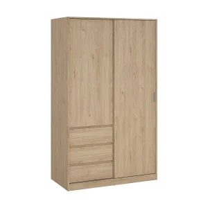 Dscalvin 2-deurskast, Slaapkamermeubel, Inloopkast, Kledingkast, 119×60 h200 cm, Eiken Dscalvin 2-deurskast, Slaapkamermeubel, Inloopkast, Kledingkast, 119×60 h200 cm, Eiken