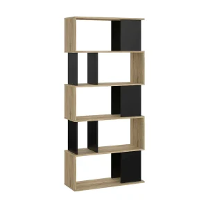 Dscamacc boekenkast, Kantoorplank, Boekenkast, Bibliotheek, 80×29 h175 cm, Eiken en Zwart Dscamacc boekenkast, Kantoorplank, Boekenkast, Bibliotheek, 80×29 h175 cm, Eiken en Zwart