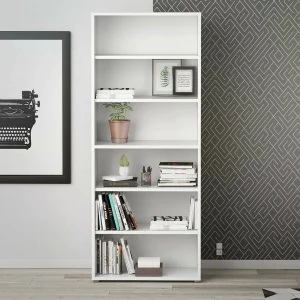 Dtenton boekenkast, Kantoorplank, Boekenkast, Bibliotheek, 89×40 h222 cm, Wit Dtenton boekenkast, Kantoorplank, Boekenkast, Bibliotheek, 89×40 h222 cm, Wit
