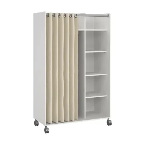 Dsesi grote kledingkast, Slaapkamermeubel, Inloopkast, Kledingkast, 100×48 h160 cm, Wit Dsesi grote kledingkast, Slaapkamermeubel, Inloopkast, Kledingkast, 100×48 h160 cm, Wit