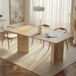 Moderne Honey Oak Wood Eettafel "Linza" 180 x 90 x 75 cm – Elegant Design voor Hedendaagse Ruimtes Moderne Honey Oak Wood Eettafel "Linza" 180 x 90 x 75 cm – Elegant Design voor Hedendaagse Ruimtes