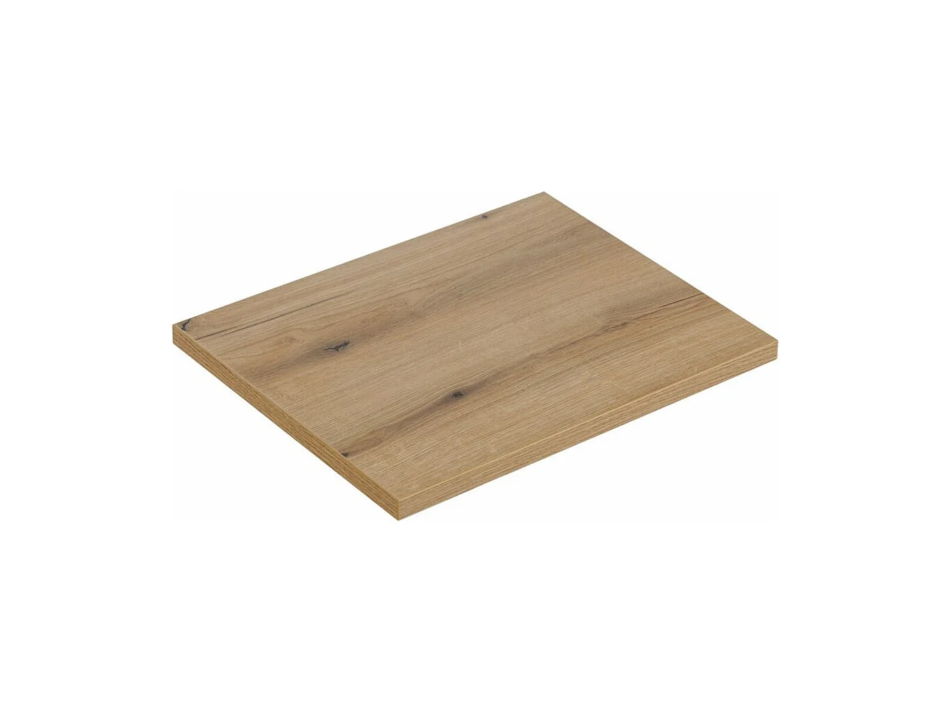 Ensemble VANO wit 60cm: onderkast met kastjes + blad voor wastafel in licht eiken uiterlijk + opzetwastafel met groeven wit