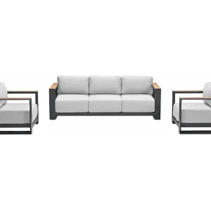 Garden Impressions Malakka loungeset 3 – delig carbon black/valley sand/light teaklook Garden Impressions Malakka loungeset 3 – delig carbon black/valley sand/light teaklook