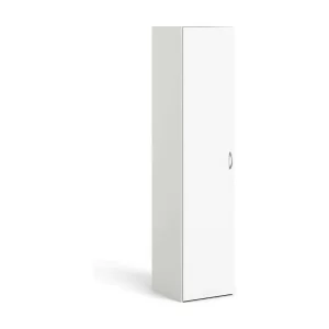 Dvendram multifunctionele kledingkast 1 deur, Multifunctionele kast, Schoenenrekkast, Schoenenkast, 39×41 h175 cm, Wit