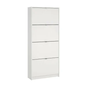 Schoenenkast Epidoot, 24 paar, 70x24x162h cm wit, schoenenkast, 4 deuren, 8 vakken Schoenenkast Epidoot, 24 paar, 70x24x162h cm wit, schoenenkast, 4 deuren, 8 vakken