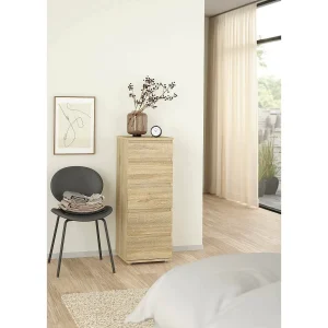 Driber ladekast, Multifunctionele ladekast, Slaapkamerdressoir, Kast met laden, 40×40 h107 cm, Eiken