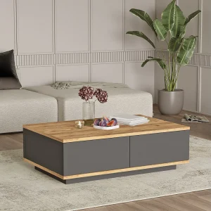 Frew" houten salontafel – 90 x 60 x 28 cm – Bruin Frew" houten salontafel – 90 x 60 x 28 cm – Bruin