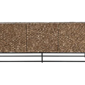 Dressoir van gerecycled teakhout, 200x45x80 cm, 2 deuren, 2 lades