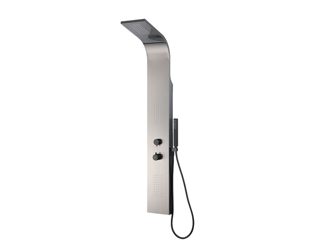 Esseflat thermostatisch hydromassage douchepaneel metallic grijs - Essebagno