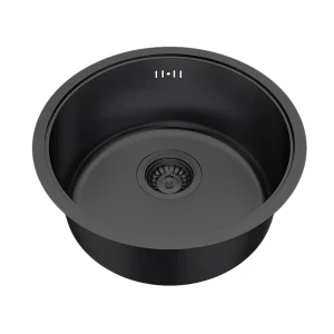 Essenox spoelbak 1 ronde bak in roestvrij staal 42.5cm zwart – Essebagno Essenox spoelbak 1 ronde bak in roestvrij staal 42.5cm zwart – Essebagno