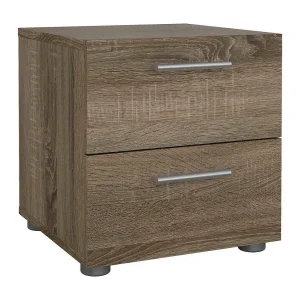 Drossett nachtkastje, Lage ladekast, Nachtkastje, Bedplank, 40×40 h42 cm, Eiken