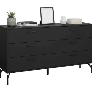 Dsass dressoir, Woonkamerbuffet, Woonkamerdressoir, Keukenkast, 139×40 h77 cm, Zwart Dsass dressoir, Woonkamerbuffet, Woonkamerdressoir, Keukenkast, 139×40 h77 cm, Zwart