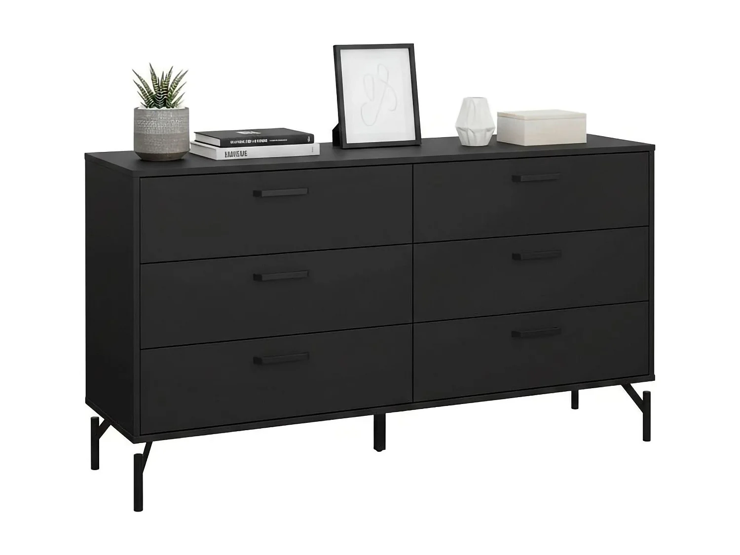 Dsass dressoir, Woonkamerbuffet, Woonkamerdressoir, Keukenkast, 139x40 h77 cm, Zwart