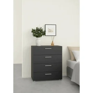 Dromagn ladekast, Multifunctionele ladekast, Slaapkamerdressoir, Kast met lades, 70×40 h82 cm, Zwart Dromagn ladekast, Multifunctionele ladekast, Slaapkamerdressoir, Kast met lades, 70×40 h82 cm, Zwart