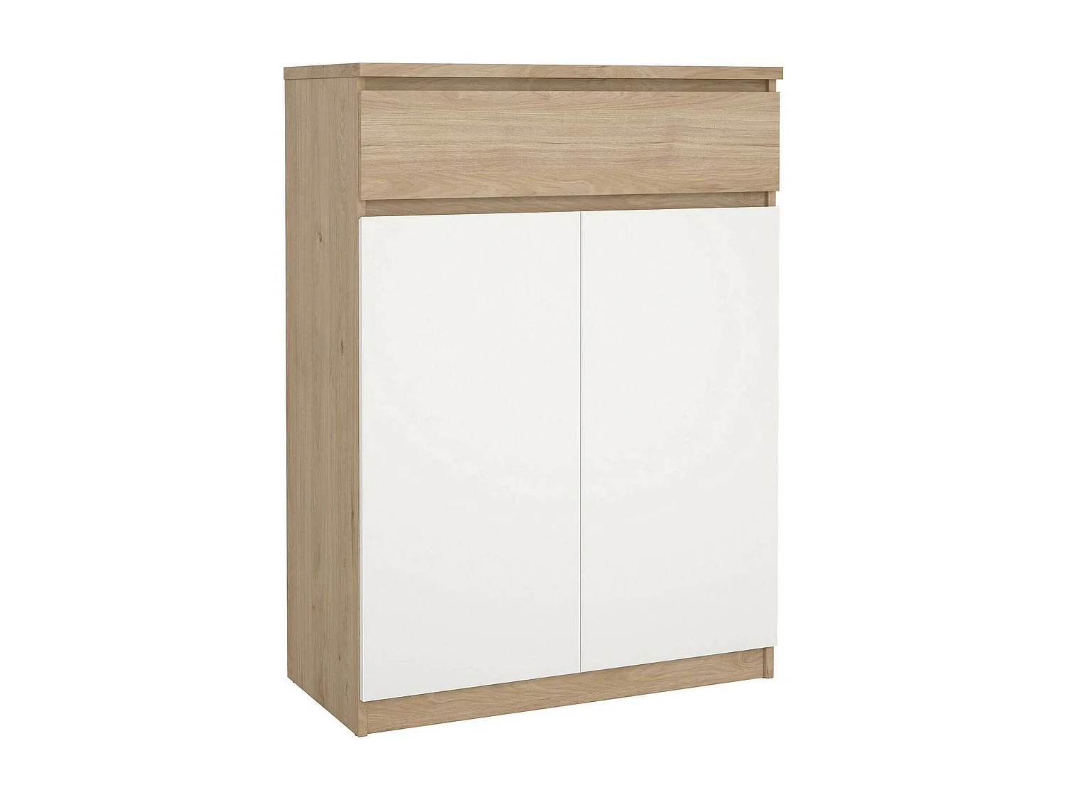 Schoenenkast Angilops, 4 legplanken, 80x40x111h cm, eikenbruin, schoenenopbergmeubel, 1 lade, 15 paar