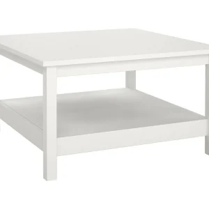 Dvalzani salontafel, Lage salontafel, Tijdschriftenrek voor bank, Woonkamerplank, 81×81 h45 cm, Wit Dvalzani salontafel, Lage salontafel, Tijdschriftenrek voor bank, Woonkamerplank, 81×81 h45 cm, Wit