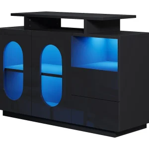 Dressoir 160x40x80,5 cm met vakken, spaanplaat in wit, voor woonkamer Dressoir 160x40x80,5 cm met vakken, spaanplaat in wit, voor woonkamer