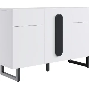 Dressoir 80x40x80,5 cm met vakken, spaanplaat in wit, voor woonkamer Dressoir 80x40x80,5 cm met vakken, spaanplaat in wit, voor woonkamer