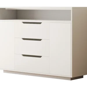 Dressoir 140x40x80 cm met vakken, gemaakt van wit MDF, voor woonkamer en eetkamer Dressoir 140x40x80 cm met vakken, gemaakt van wit MDF, voor woonkamer en eetkamer