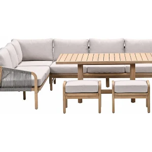Garden Impressions Alora lounge dining set 5-delig links – grey sand Garden Impressions Alora lounge dining set 5-delig links – grey sand