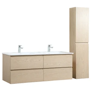 Dubbele wastafelmeubel + wastafel + SORRENTO kolom Dubbele wastafelmeubel + wastafel + SORRENTO kolom