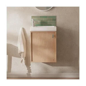 Eikenhouten wastafelmeubelset + FRAME kraan