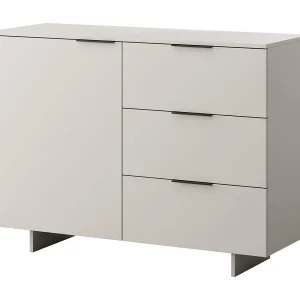 Dressoir Rubier, één plank, 120x42x90h cm beige, buffetkast, 3 lades, één deur Dressoir Rubier, één plank, 120x42x90h cm beige, buffetkast, 3 lades, één deur