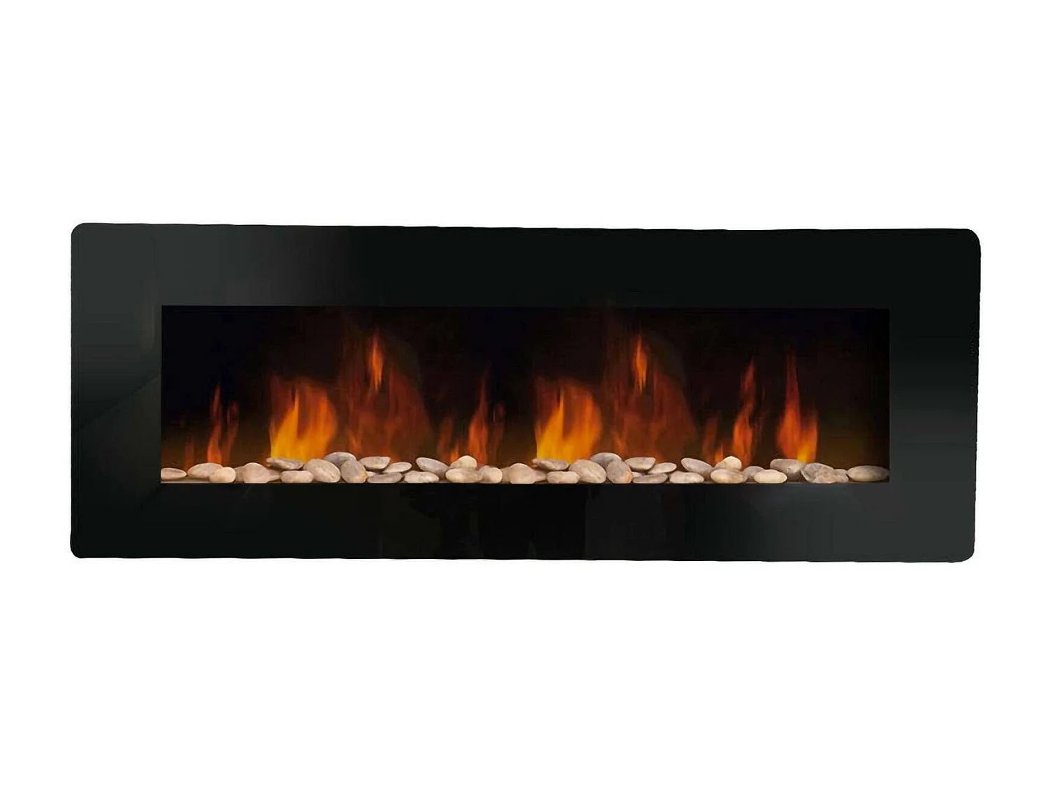 Elektrische haard Aidone, verwarmbaar oppervlak 30 m2, 11x127x50h cm Zwart, haard, vermogen (kW) 0.9/1.8, binnen