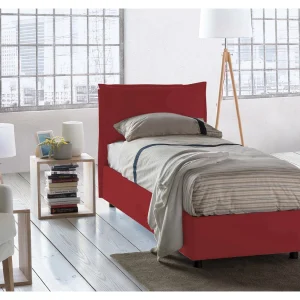 Talamo Italia Eenpersoonsbed Gemma Rood Afneembare Hoes, Opbergvak, Matrasmaat 80×200 cm Made in Italy Talamo Italia Eenpersoonsbed Gemma Rood Afneembare Hoes, Opbergvak, Matrasmaat 80×200 cm Made in Italy