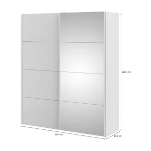 Dstimpf 2-deurskast, Slaapkamermeubel, Inloopkast, Kledingkast, 182×61 h220 cm, Wit Dstimpf 2-deurskast, Slaapkamermeubel, Inloopkast, Kledingkast, 182×61 h220 cm, Wit