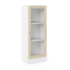 Dsivigli boekenkast, Kantoorplank, Boekenkast, Bibliotheek, 41×28 h107 cm, Wit en Eiken Dsivigli boekenkast, Kantoorplank, Boekenkast, Bibliotheek, 41×28 h107 cm, Wit en Eiken
