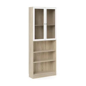 Dsmallin boekenkast, Kantoorplank, Boekenkast, Bibliotheek, 79×28 h203 cm, Eiken en Wit Dsmallin boekenkast, Kantoorplank, Boekenkast, Bibliotheek, 79×28 h203 cm, Eiken en Wit