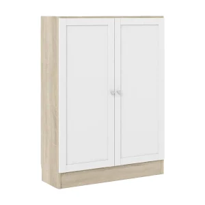 Dsodin boekenkast, Kantoorplank, Boekenkast, Bibliotheek, 79×28 h107 cm, Eiken en Wit Dsodin boekenkast, Kantoorplank, Boekenkast, Bibliotheek, 79×28 h107 cm, Eiken en Wit