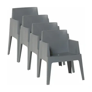 Garden Impressions Box tuinstoel antraciet the original – 4 stuks Garden Impressions Box tuinstoel antraciet the original – 4 stuks