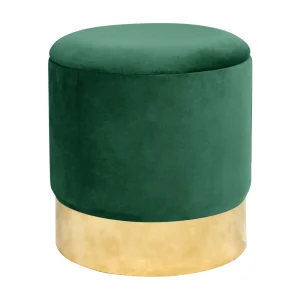 Fluweel Groene Fluwelen Poef met Gouden Basis – Verstelbaar & Opbergbaar Fluweel Groene Fluwelen Poef met Gouden Basis – Verstelbaar & Opbergbaar
