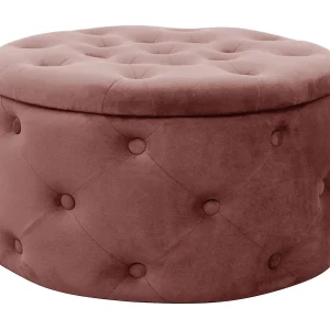 Fluwelen Roze Poef Alia – Ronde Opbergpoef met Oksel voor 80 kg, Zelfmontage, 55×30 cm Fluwelen Roze Poef Alia – Ronde Opbergpoef met Oksel voor 80 kg, Zelfmontage, 55×30 cm