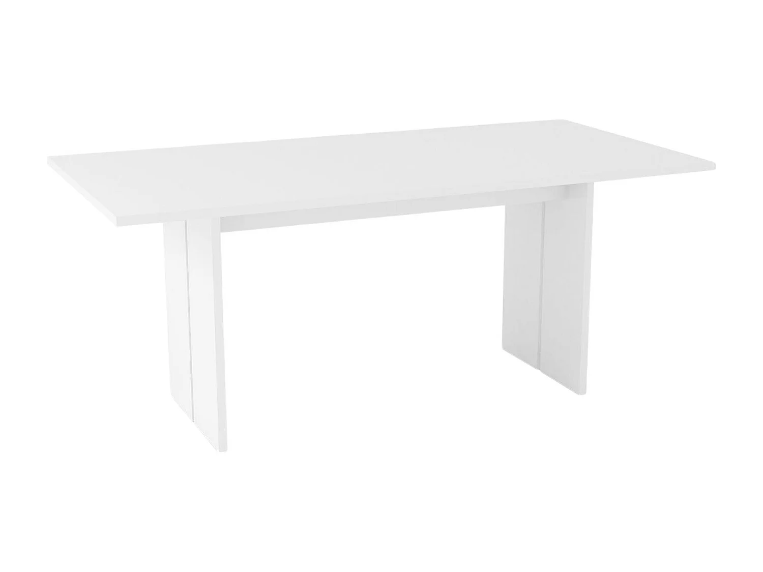 Dmora Tafel Vast Gabriele 90x160x75h cm Wit Glanzend, 8 Personen, Rechthoekig, Geëngineerd Hout, Made in Italy