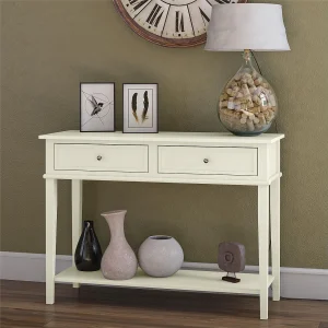 Franklin | Console tafel met 2 laden in MDF wit