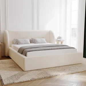 Emporius Gestoffeerd bed 140×200 cm Barcelona – opbergruimte, groot hoofdeinde, fluwelen Crème (Komodo 10) Emporius Gestoffeerd bed 140×200 cm Barcelona – opbergruimte, groot hoofdeinde, fluwelen Crème (Komodo 10)