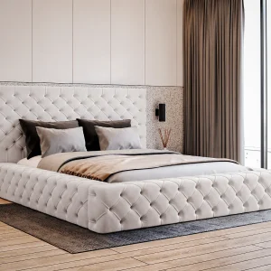 Emporius Gestoffeerd bed 140×200 Amor – opbergruimte en bedlade, bed Crème (Elegance 1) Emporius Gestoffeerd bed 140×200 Amor – opbergruimte en bedlade, bed Crème (Elegance 1)