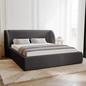 Emporius Gestoffeerd bed 160×200 cm Barcelona – opbergruimte, groot hoofdeinde, fluwelen Zwart (Komodo 23) Emporius Gestoffeerd bed 160×200 cm Barcelona – opbergruimte, groot hoofdeinde, fluwelen Zwart (Komodo 23)