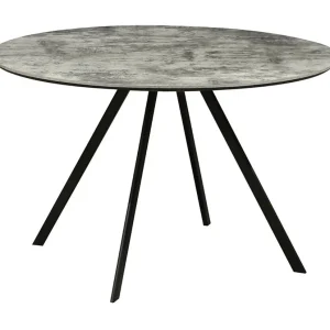 Eettafel SOREN – Steen- en metaallook – 120 cm – Rond – Moderne stijl Eettafel SOREN – Steen- en metaallook – 120 cm – Rond – Moderne stijl
