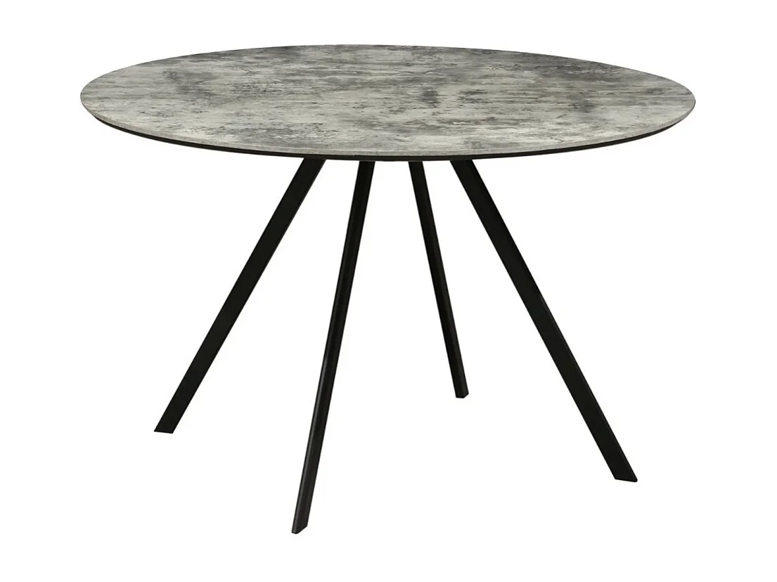Eettafel SOREN - Steen- en metaallook - 120 cm - Rond - Moderne stijl