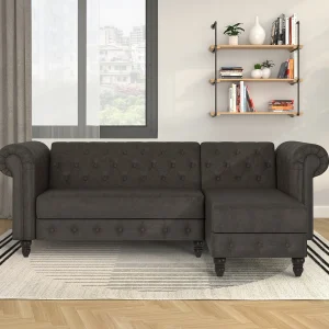 Felix | Slaapbank Chaise Longue in Microvezel Antraciet Felix | Slaapbank Chaise Longue in Microvezel Antraciet