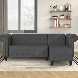 Felix | Slaapbank Chaise Longue in PU Grijs Felix | Slaapbank Chaise Longue in PU Grijs