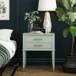 Endtable met 2 laden in MDF Groen Endtable met 2 laden in MDF Groen
